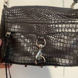 Rebecca Minkhoff  Navy Crossbody Animal Skin Large MAC - NAVY - Designer Bag